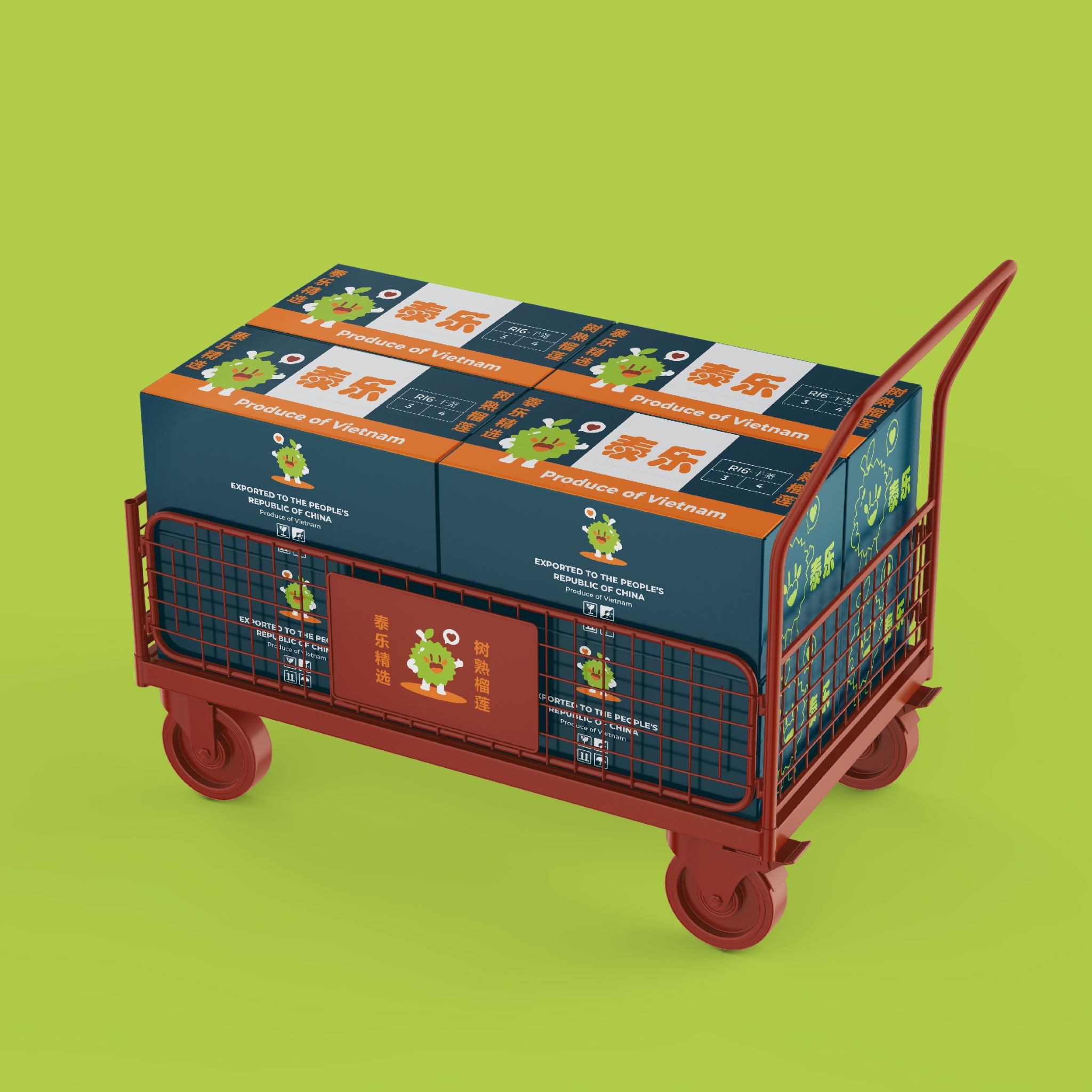 tem dán thùng carton sầu riêng xuất khẩu