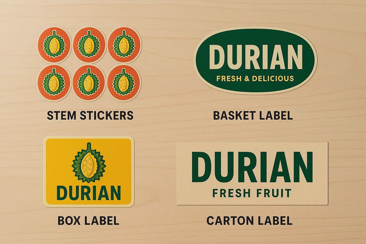 Các loại tem nhãn sầu riêng phổ biến