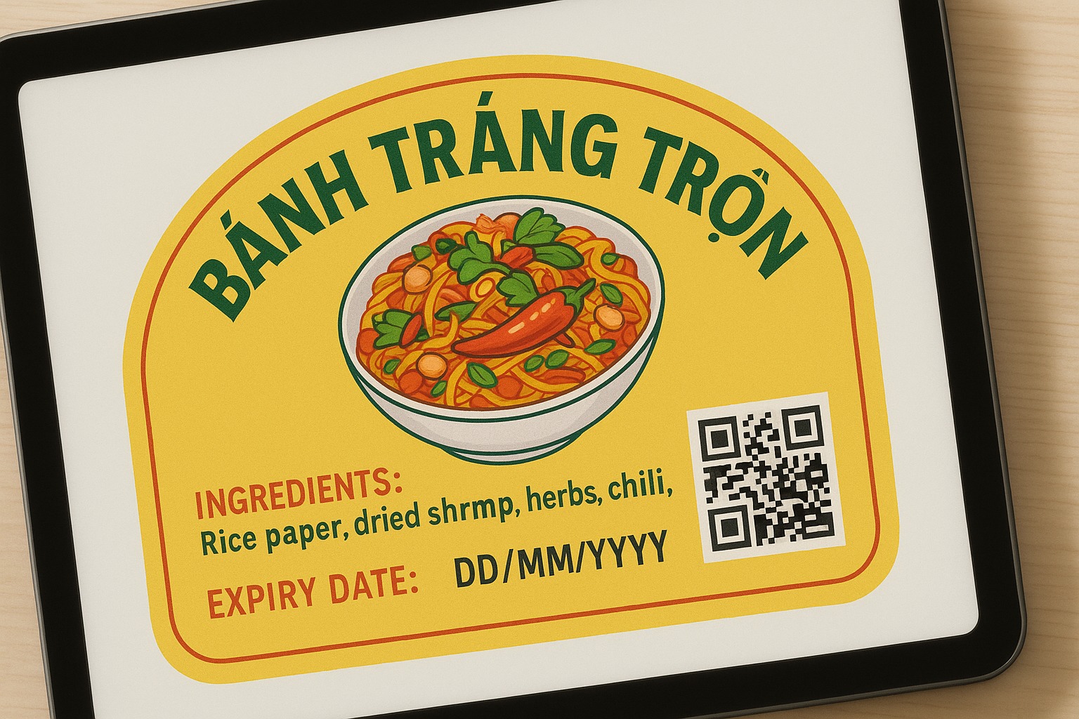 Nội Dung Cần Có Trên Tem Bánh Tráng Trộn