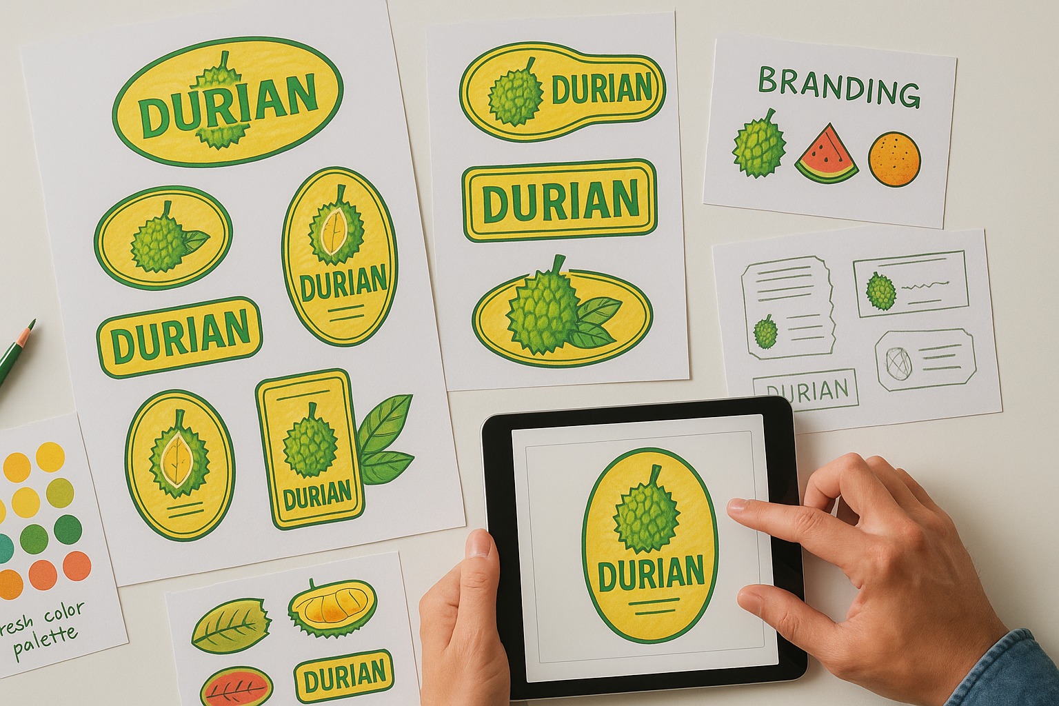 Yếu tố thiết kế tem nhãn sầu riêng thu hút