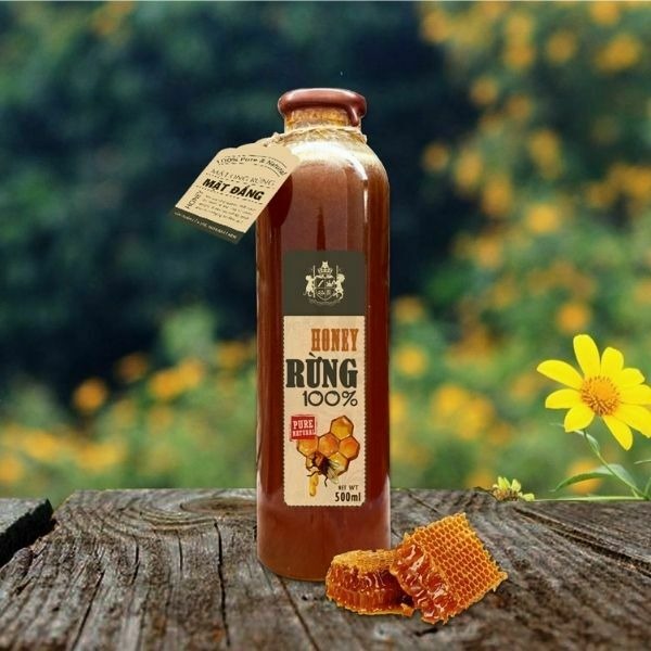 nhãn dán chai mật ong kèm thẻ tag