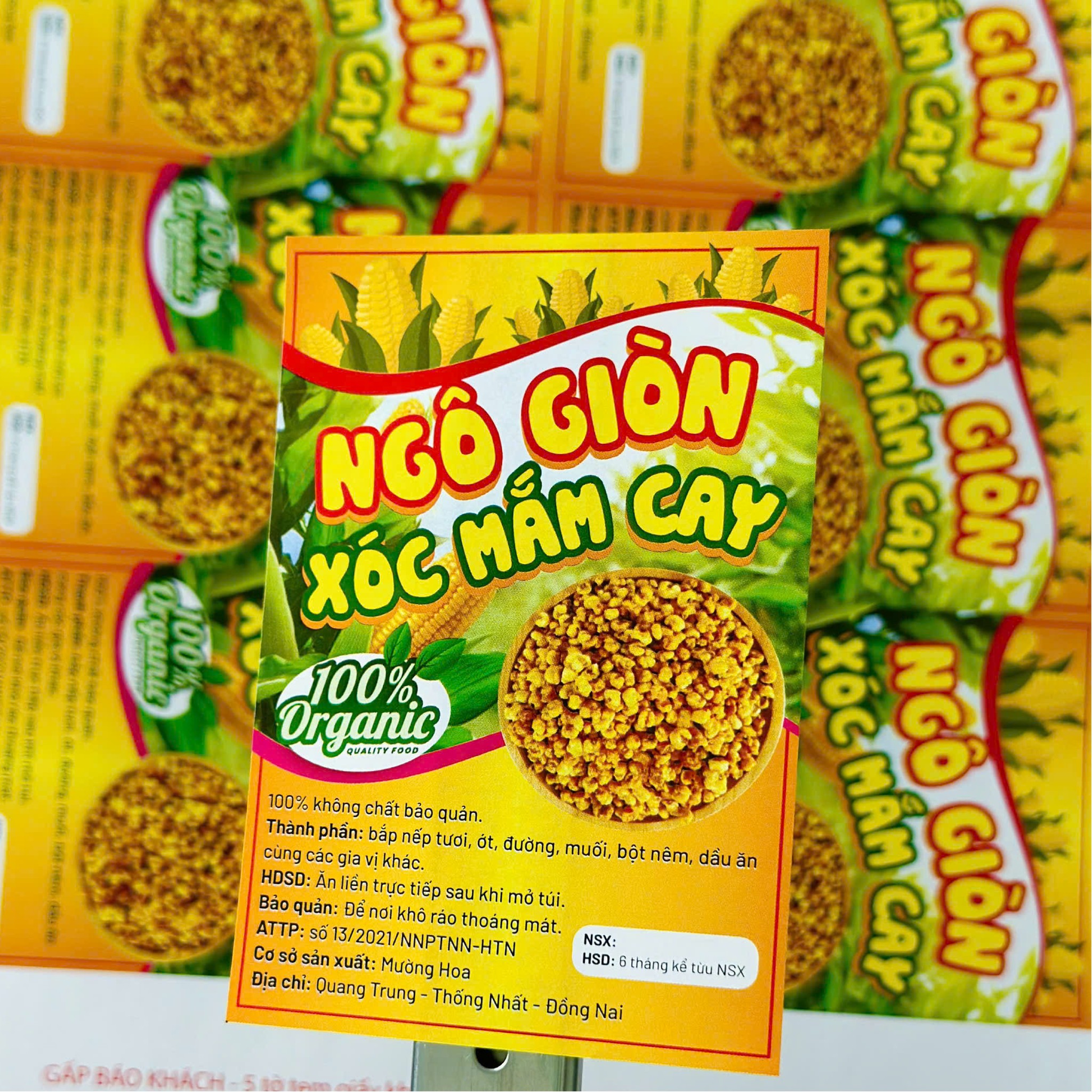 tem ngô giòn xóc mắm cay