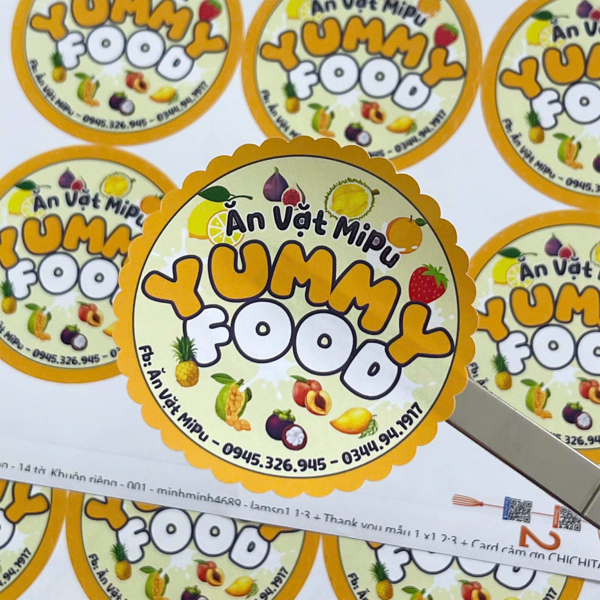 nhãn ăn vặt Yummy Food
