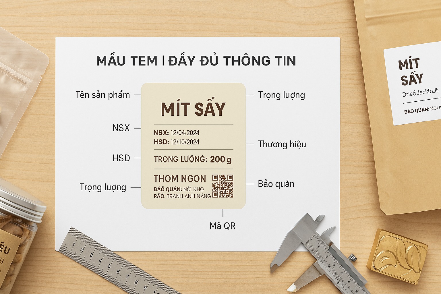 Nội Dung Bắt Buộc Trên Tem Mít Sấy Theo Quy Định( hình mình họa)