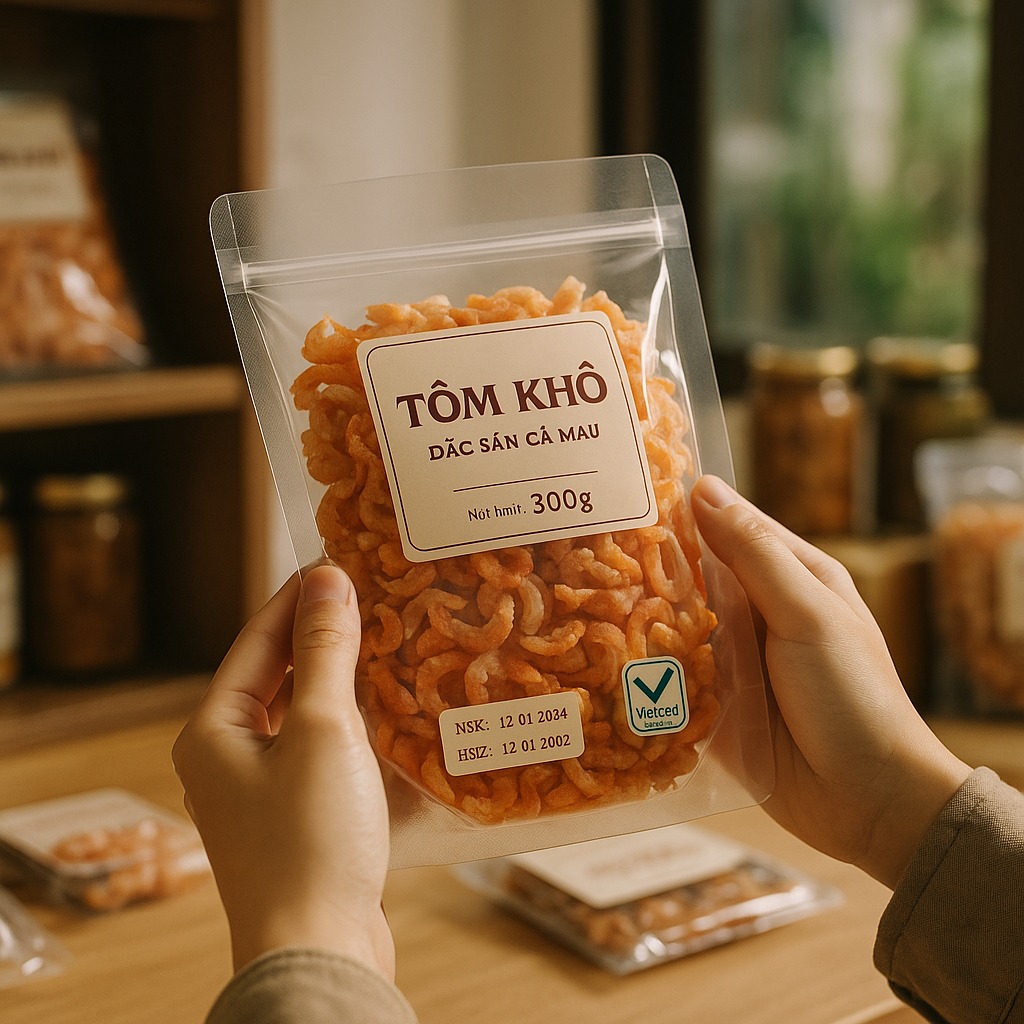 Tại Sao Sản Phẩm Tôm Khô Cần Tem Nhãn Đẹp Và Đúng Chuẩn