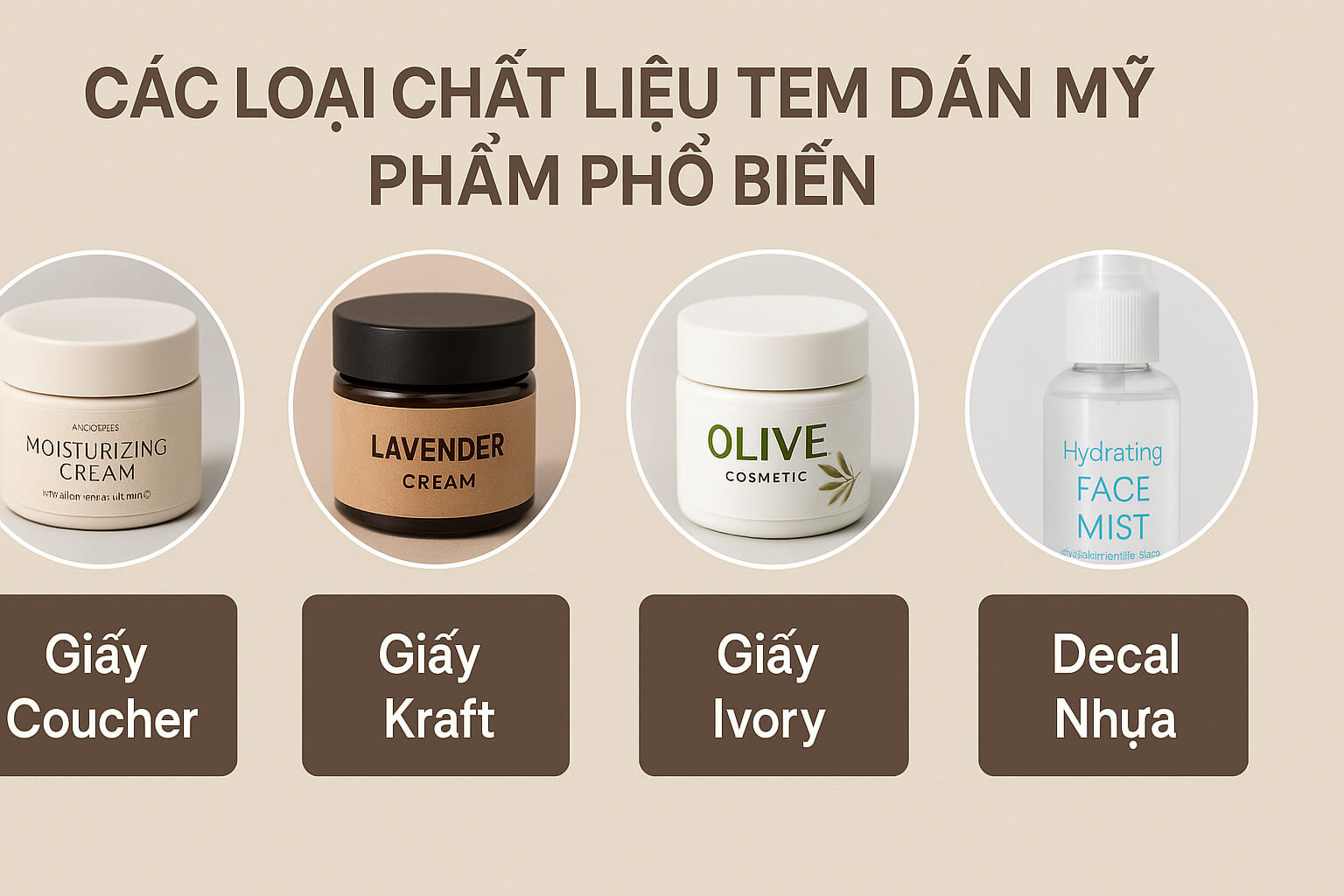Địa chỉ in tem dán mỹ phẩm, nhãn chai mỹ phẩm chỉ từ 150đ/tem tại TPHCM