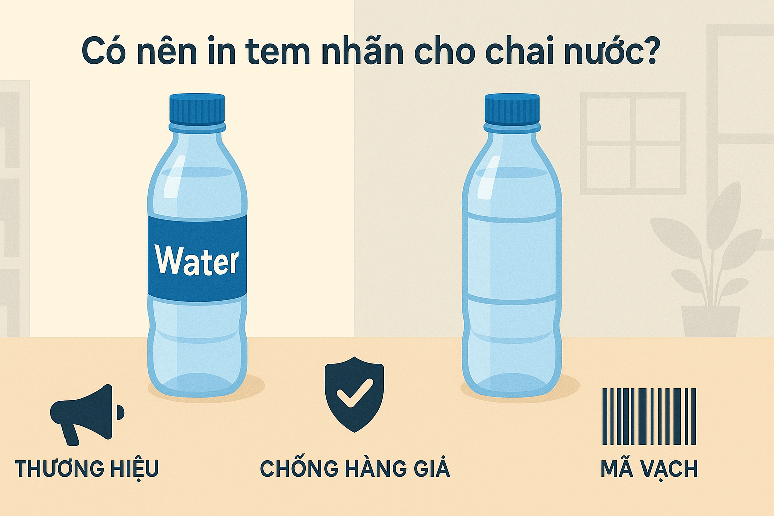In sticker, nhãn dán chai nước giúp chống hàng giả, hàng nhái (Hình minh họa)