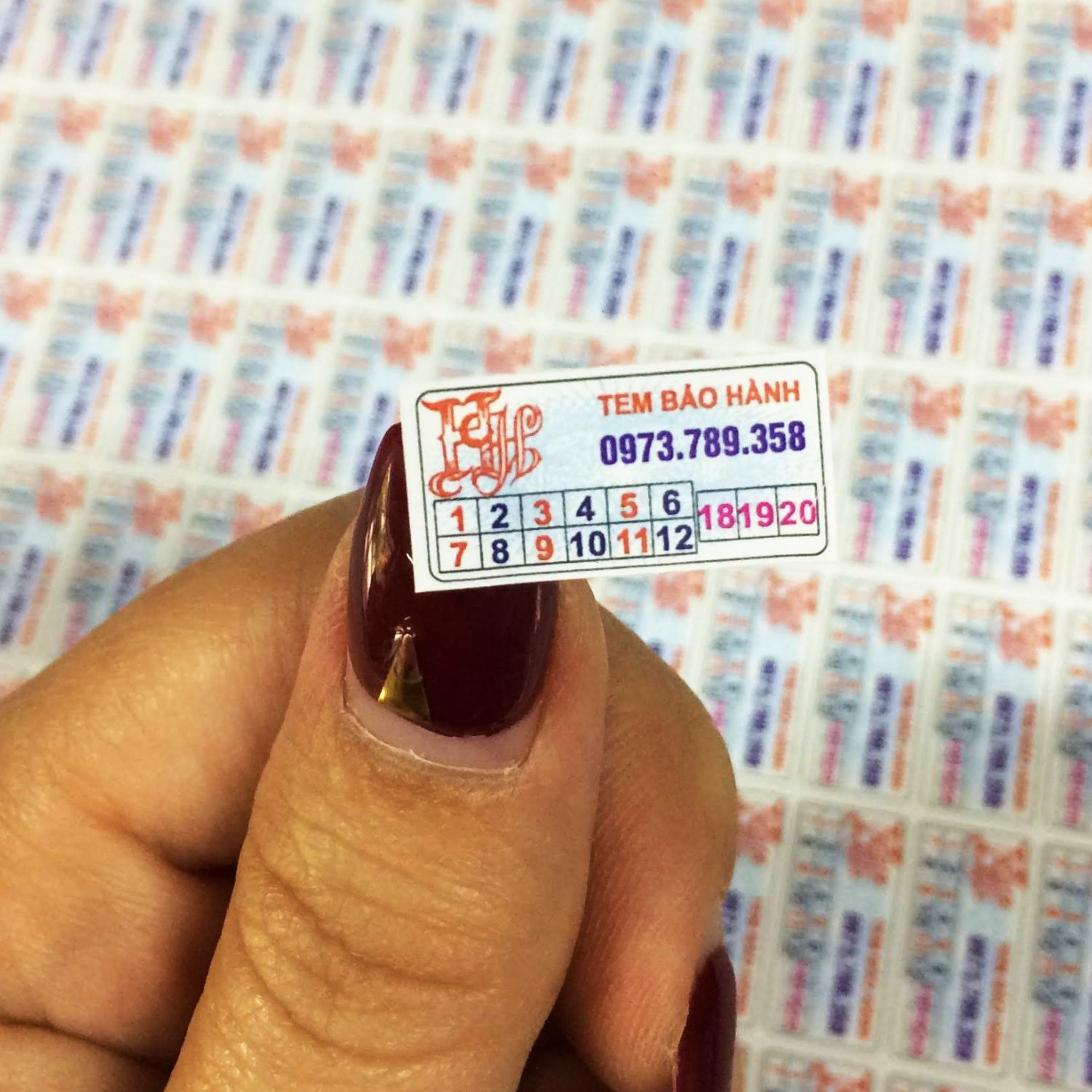 In tem dán bảo hành