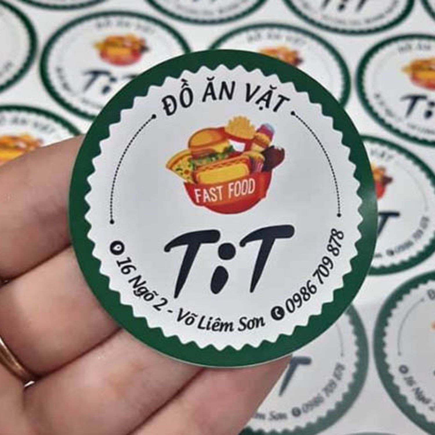 Mẫu tem dán đồ ăn vặt