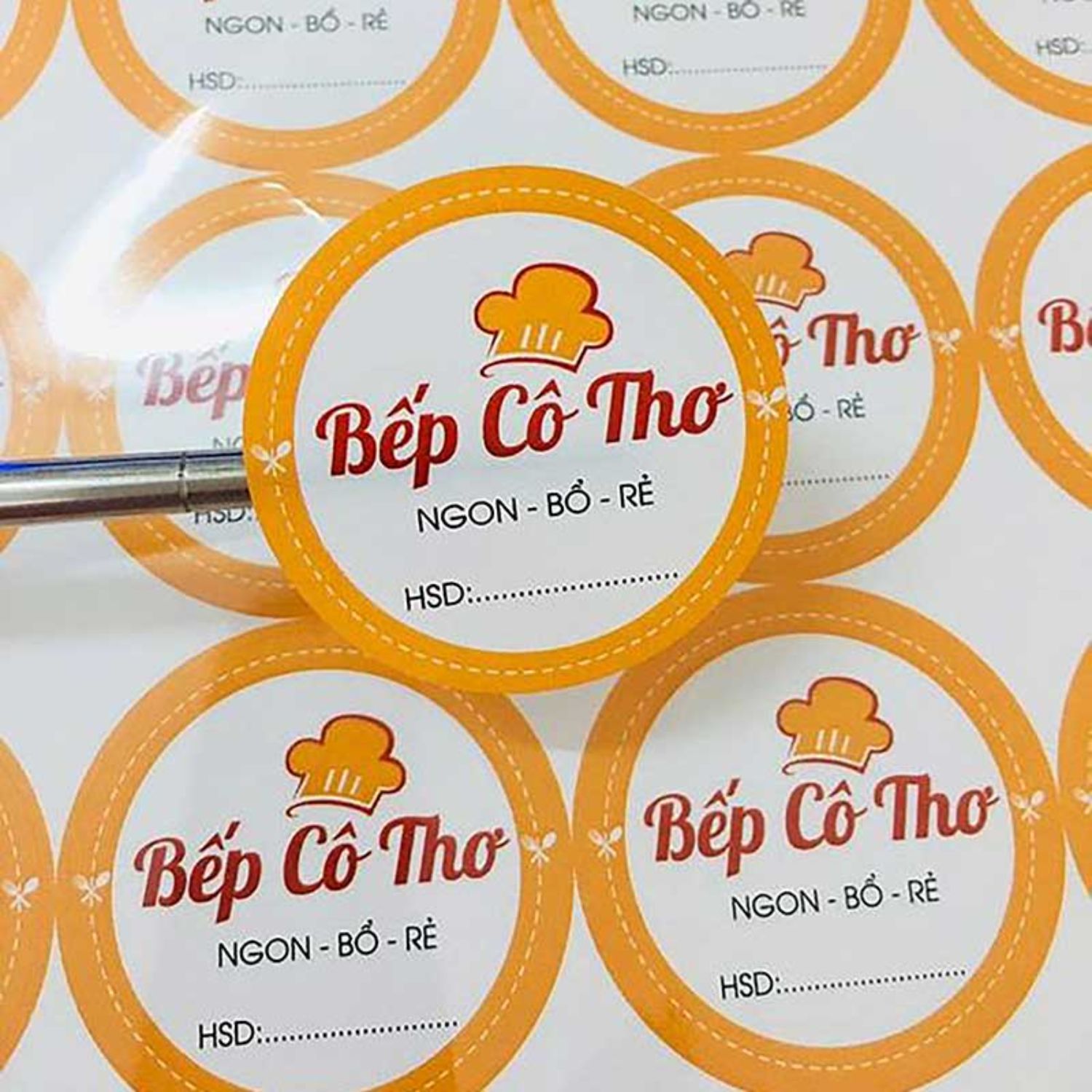 Làm tem dán Bếp Cô Thơ