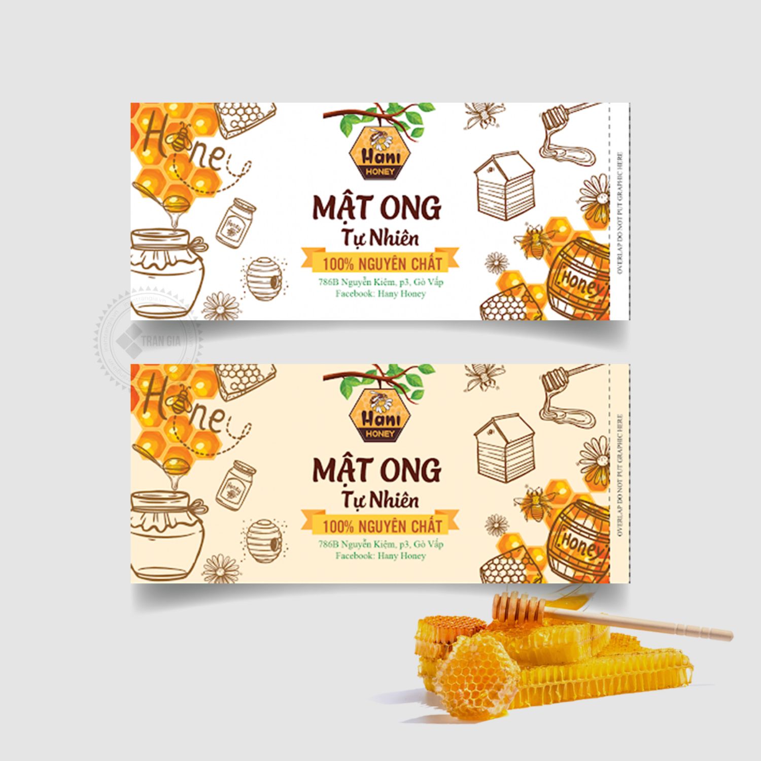 In ấn tem nhãn mật ong tự nhiên