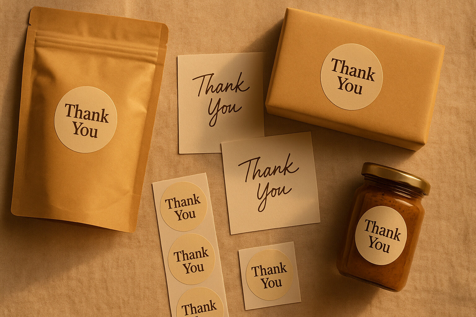 Xưởng in tem nhãn dán Thank You, sticker dán cảm ơn cute - Thiết kế miễn phí từ 1.000 tem