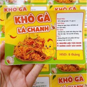 Xưởng in tem dán khô gà, tem khô gà lá chanh theo yêu cầu, chỉ từ 150đ/tem - Thiết kế miễn phí từ 1000 tem
