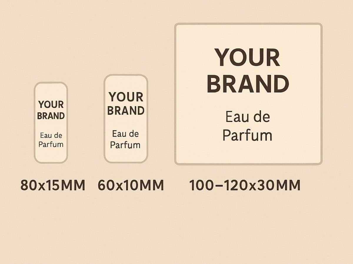 Kích thước khi in tem nhãn nước hoa