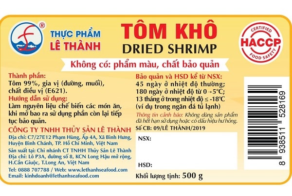 mẫu tem nhãn tôm khô 2