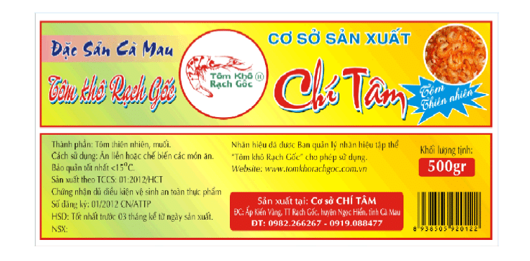 mẫu tem nhãn tôm khô 1