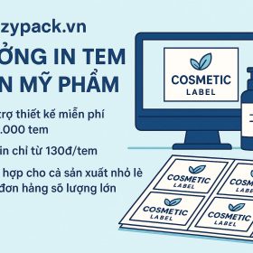 Địa chỉ in tem dán mỹ phẩm, nhãn chai mỹ phẩm chỉ từ 150đ/tem tại TPHCM