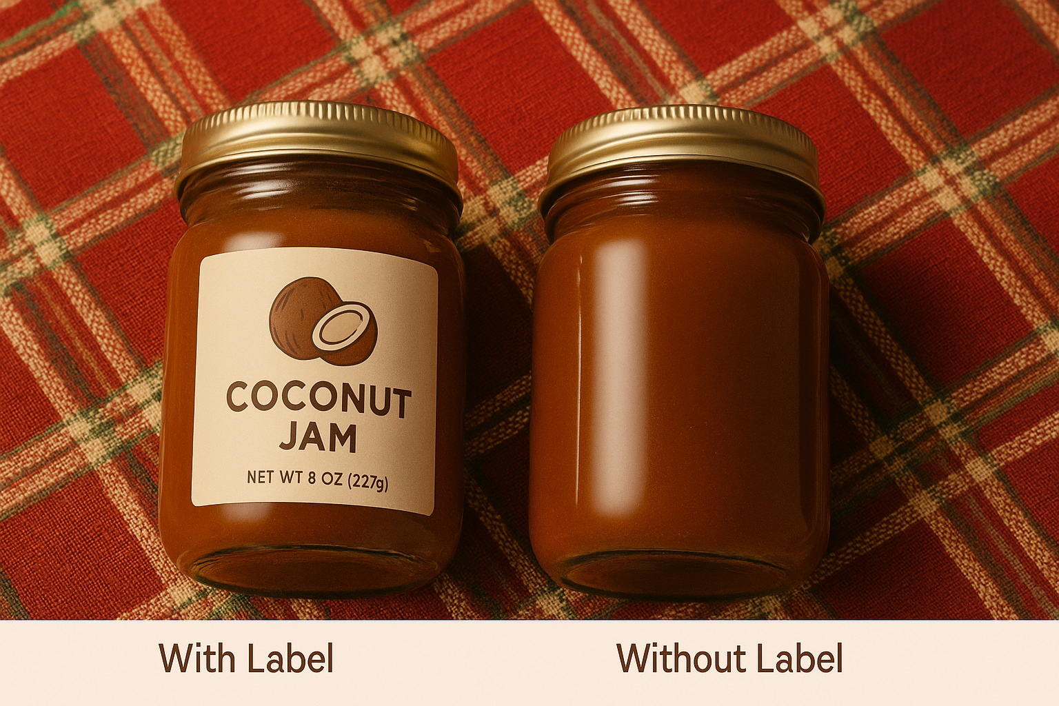 In ấn tem mứt dừa giúp khách hàng an tâm khi mua - Hình minh họa