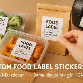 Cơ sở chuyên in tem nhãn thực phẩm theo yêu cầu, giá in từ 200đ/tem, lấy liền tại HCM