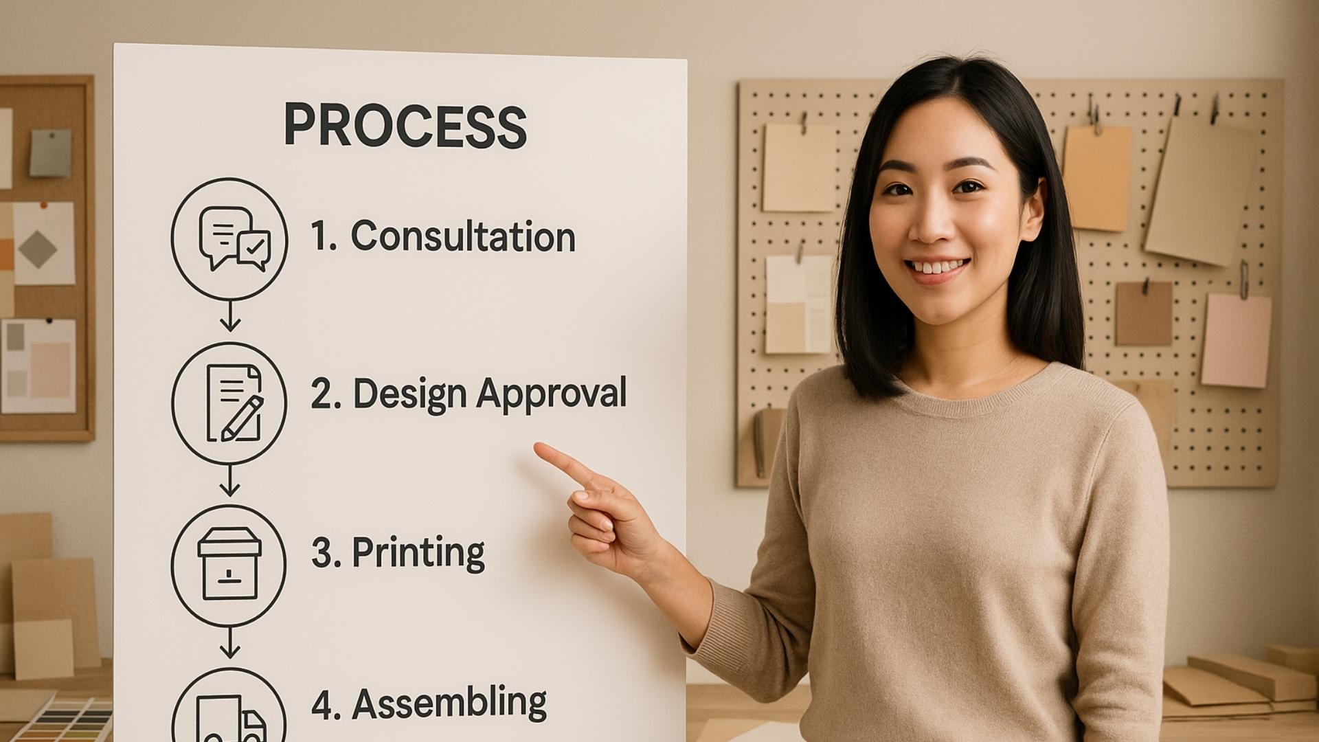 Quy trình làm hộp quà in logo tại In Hộp Giấy DZ - Hình minh hoạ